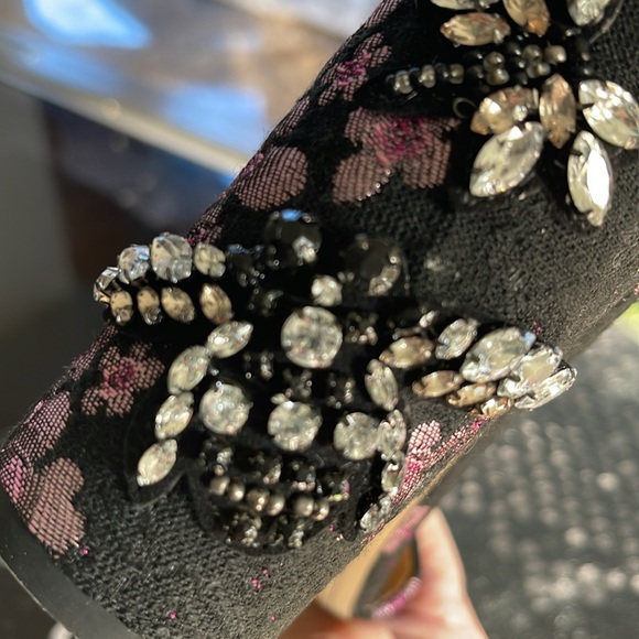 Sam Edelman Sakura Brocade Crystal Dragonfly & Bee Heel Ankle Strap Shoes - Picture 10 of 10